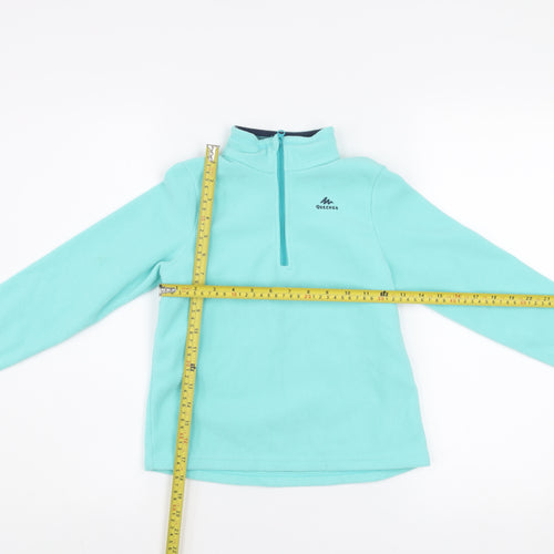 Quechua Girls Blue 7-8 Years Fleece 1/4 Zip Pullover Sweatshirt