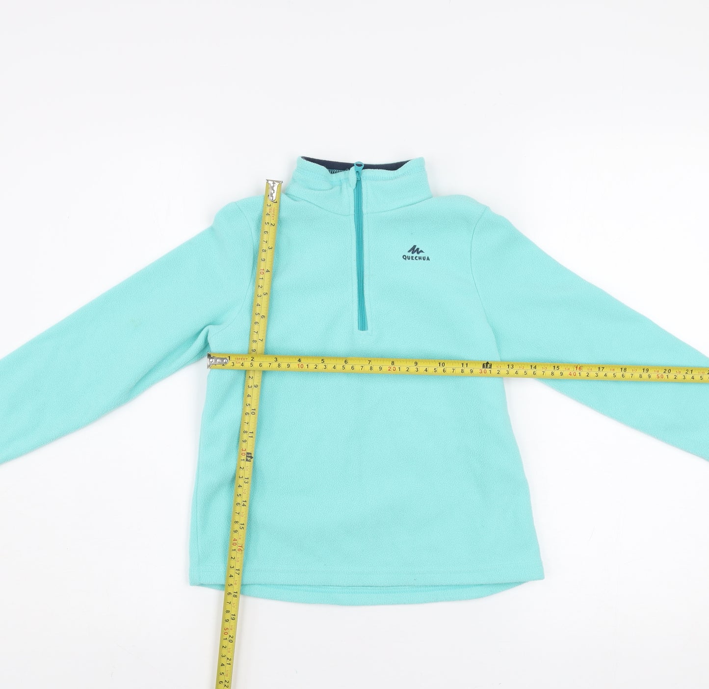 Quechua Girls Blue 7-8 Years Fleece 1/4 Zip Pullover Sweatshirt