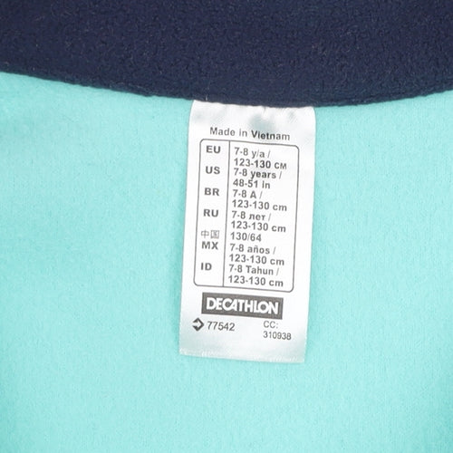 Quechua Girls Blue 7-8 Years Fleece 1/4 Zip Pullover Sweatshirt