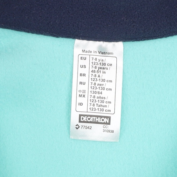 Quechua Girls Blue 7-8 Years Fleece 1/4 Zip Pullover Sweatshirt