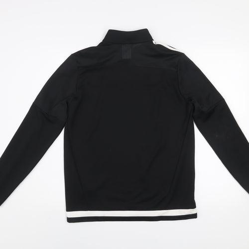 Adidas Boys Black 13-14 Years Pullover 1/4 Zip Sweatshirt
