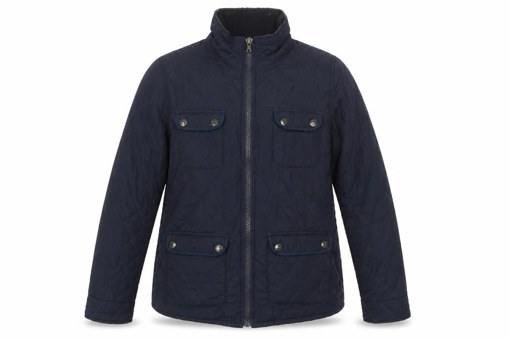 Front view of Crew Clothing Women's Blue Quilted Slim Fit Jacket, size 14