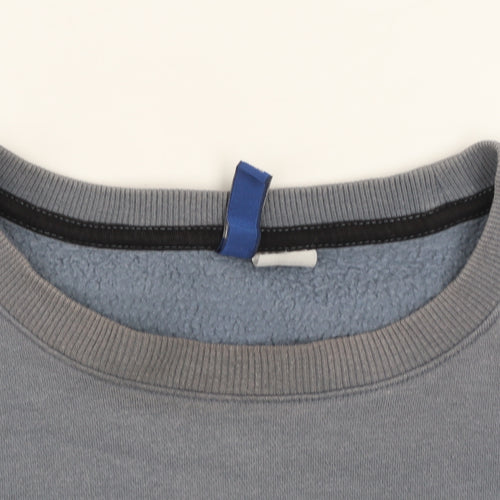 H&M Divided Men’s Grey Pullover Sweatshirt M Crew Neck Fleece Logo