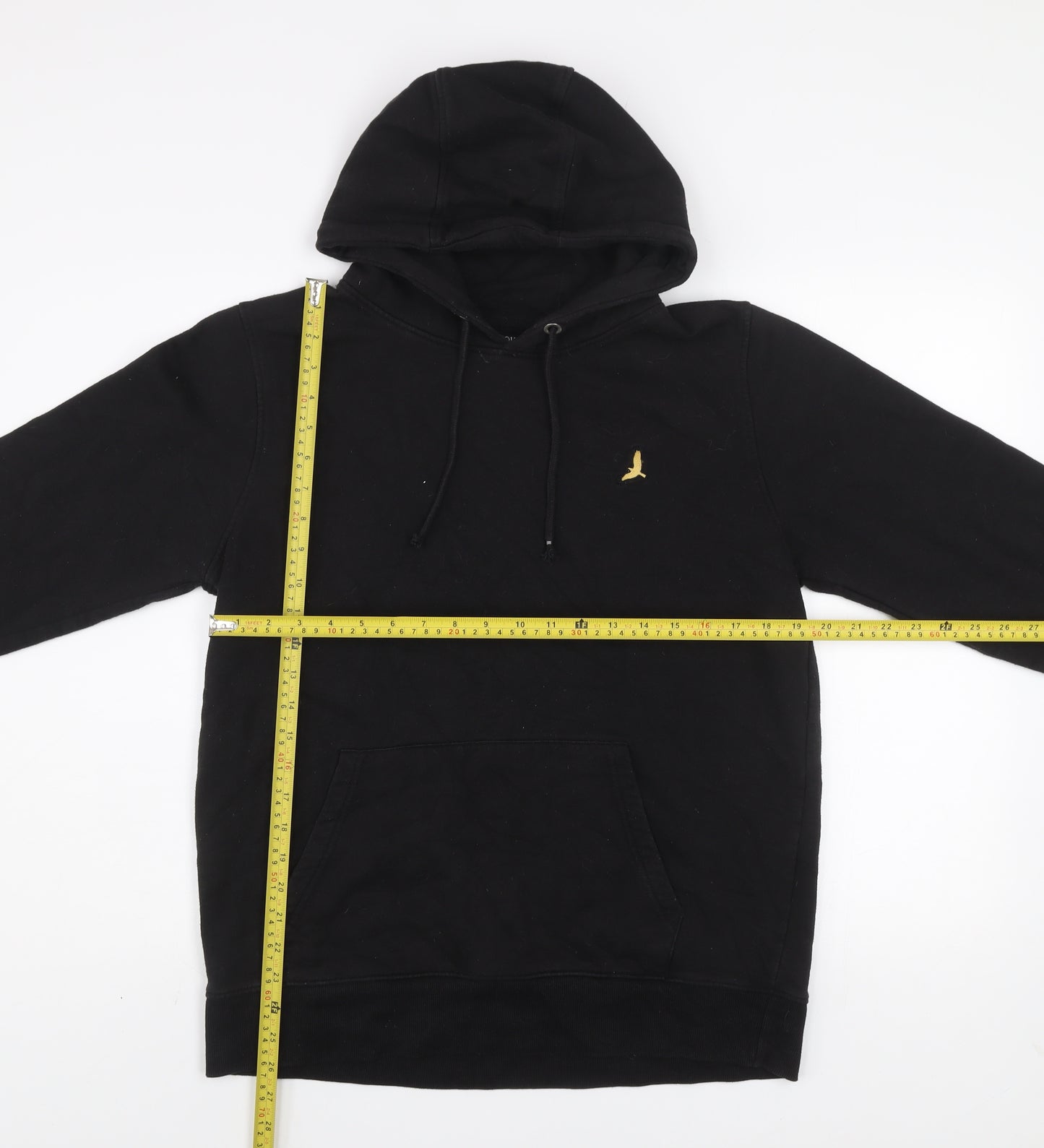 Brave Soul Men's Black XL Pullover Hoodie with Gold Logo