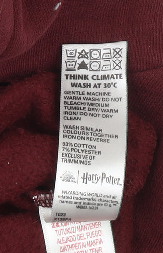 Marks and Spencer Boys Red Gryffindor Hoodie 10-11 Years Pullover Fleece