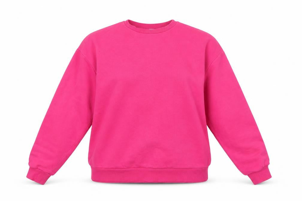 Front view of NA-KD women’s pink cotton blend crew neck pullover sweatshirt xs