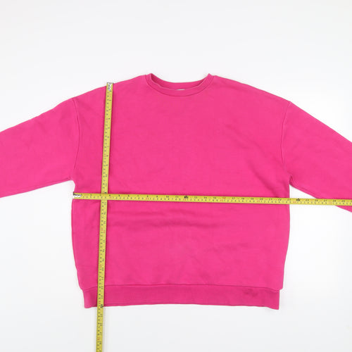 NA-KD Womens Pink Cotton Blend Crew Neck Pullover Sweatshirt XS