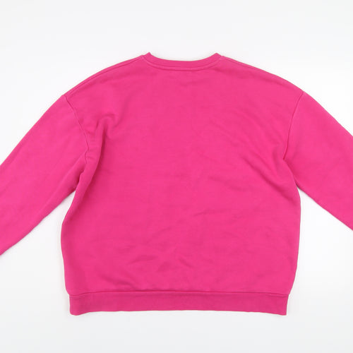 NA-KD Womens Pink Cotton Blend Crew Neck Pullover Sweatshirt XS