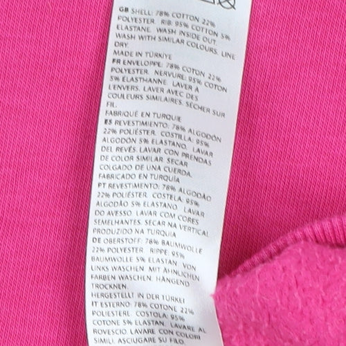 NA-KD Womens Pink Cotton Blend Crew Neck Pullover Sweatshirt XS