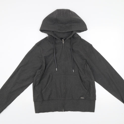George Women Grey M Full Zip Hooded Activewear Jacket