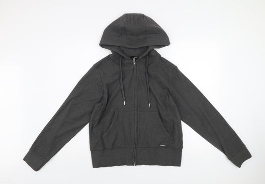 George Women Grey M Full Zip Hooded Activewear Jacket