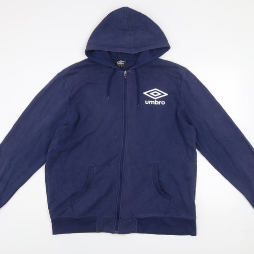 Umbro Men's Navy Blue XL Full Zip Hooded Track Jacket