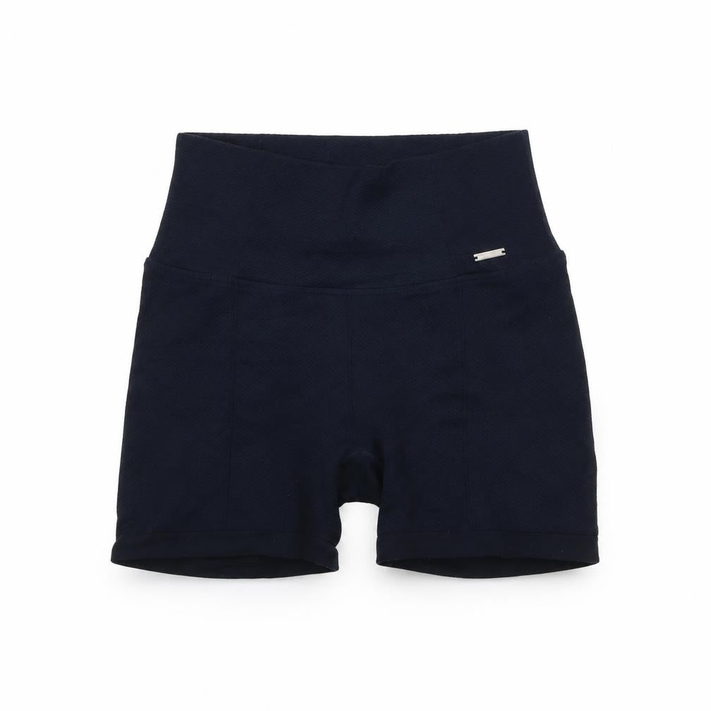 Front view of Aim'n women’s black small biker activewear shorts polyamide blend
