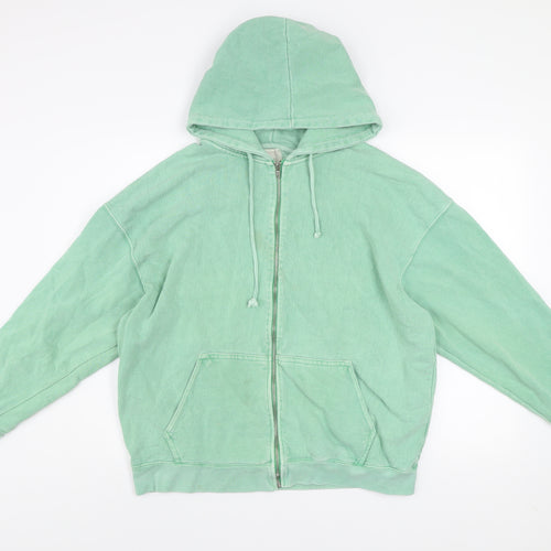 Pull&Bear Teens Green Full Zip Hooded Basic Jacket S