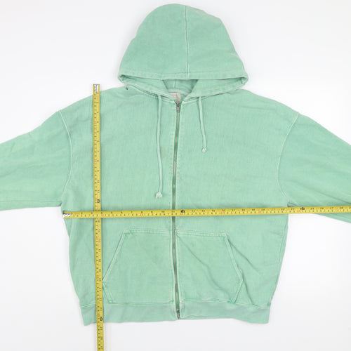 Pull&Bear Teens Green Full Zip Hooded Basic Jacket S