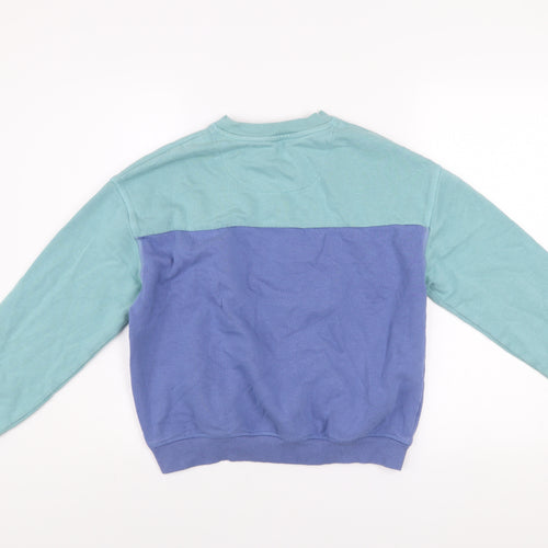 Marks and Spencer Boys Blue Colourblock Cotton Sweatshirt 11-12 Years