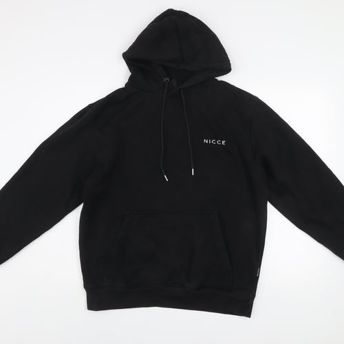 Nicce Men’s Black Pullover Hoodie Medium Logo Print Fleece