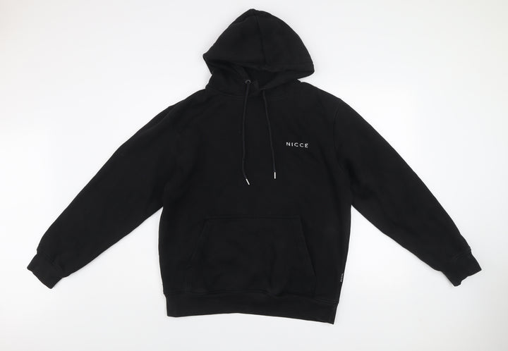 Nicce Men’s Black Pullover Hoodie Medium Logo Print Fleece