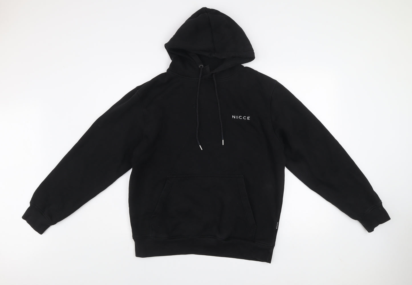 Nicce Men’s Black Pullover Hoodie Medium Logo Print Fleece
