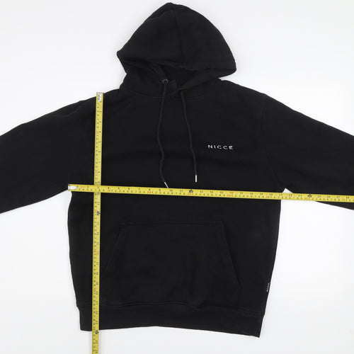 Nicce Men’s Black Pullover Hoodie Medium Logo Print Fleece