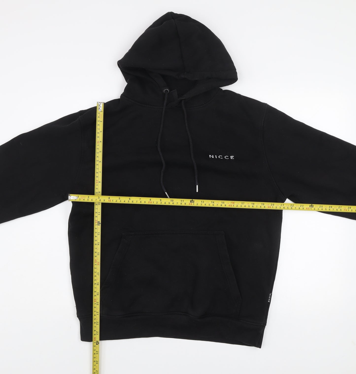 Nicce Men’s Black Pullover Hoodie Medium Logo Print Fleece