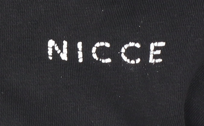 Nicce Men’s Black Pullover Hoodie Medium Logo Print Fleece