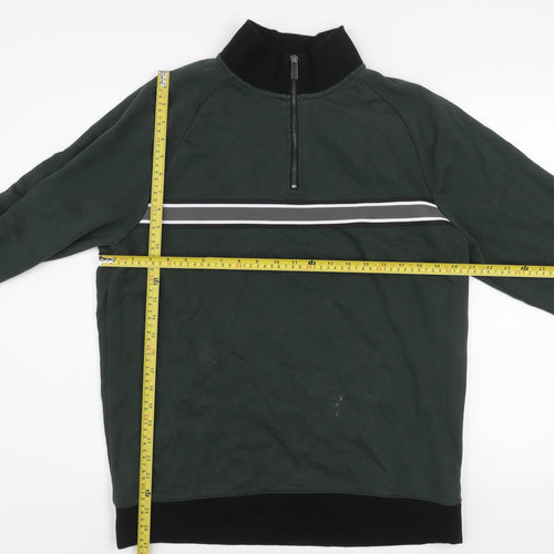 Next Men's Green 1/4 Zip High Neck Sweatshirt Size L