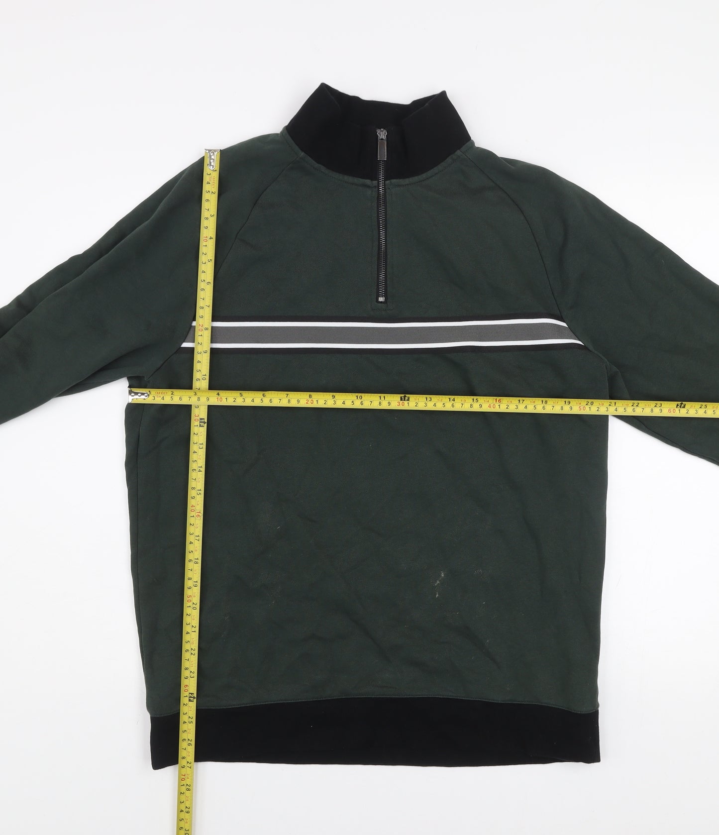 Next Men's Green 1/4 Zip High Neck Sweatshirt Size L
