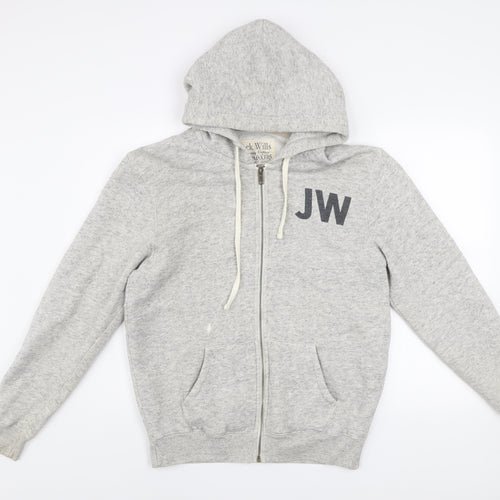Jack Wills Mens Grey Small Track Jacket Hoodie Full Zip