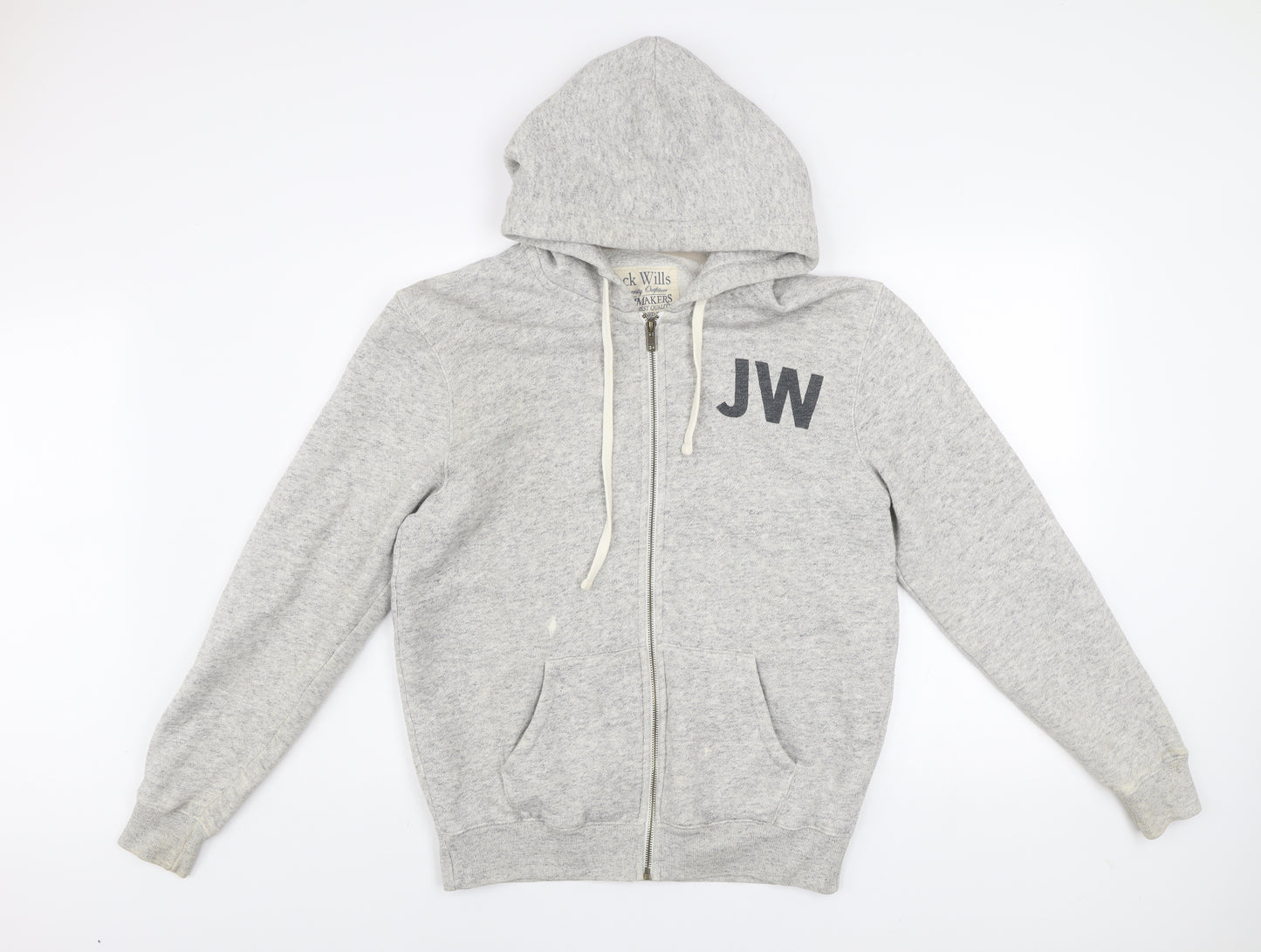 Jack Wills Mens Grey Small Track Jacket Hoodie Full Zip