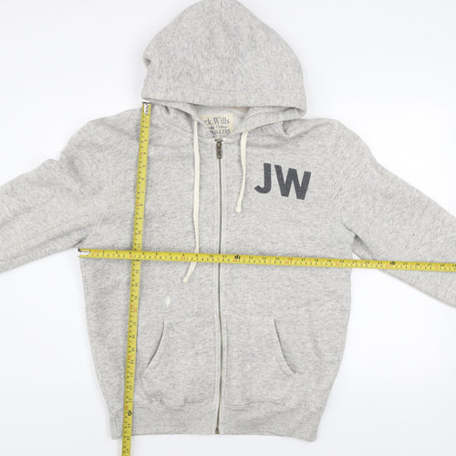 Jack Wills Mens Grey Small Track Jacket Hoodie Full Zip