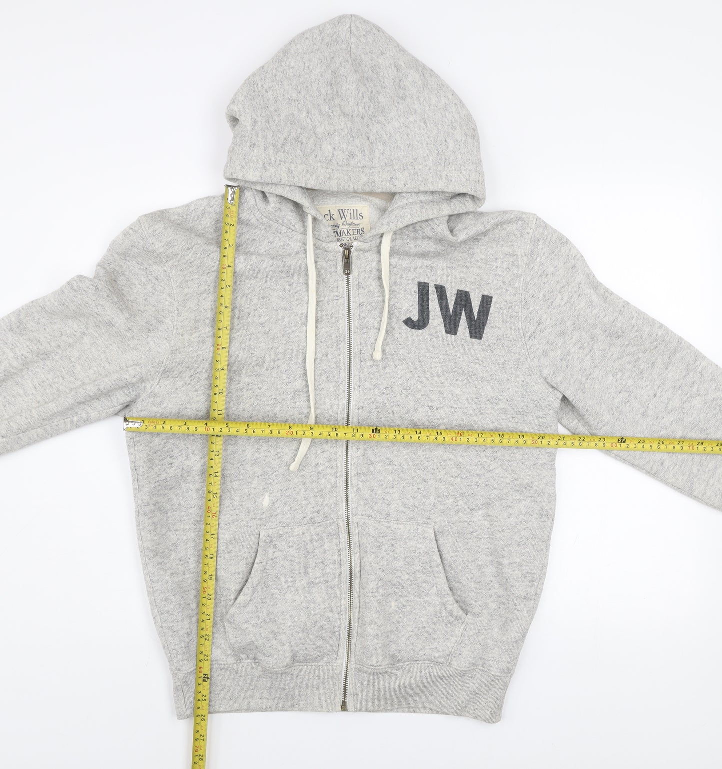 Jack Wills Mens Grey Small Track Jacket Hoodie Full Zip