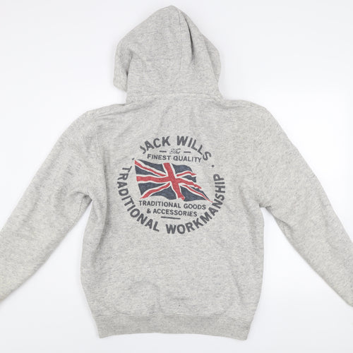 Jack Wills Mens Grey Small Track Jacket Hoodie Full Zip