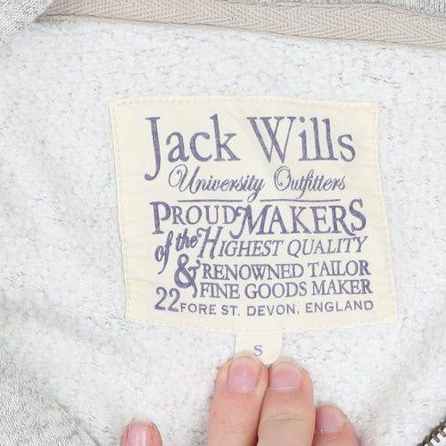 Jack Wills Mens Grey Small Track Jacket Hoodie Full Zip