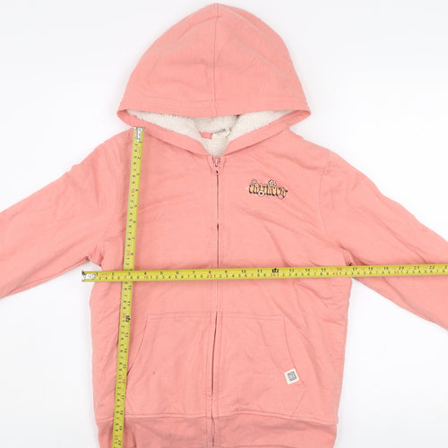 Saltrock Girls Pink Hooded Full Zip Basic Jacket 11-12 Years Retro Print