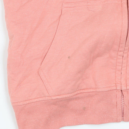 Saltrock Girls Pink Hooded Full Zip Basic Jacket 11-12 Years Retro Print
