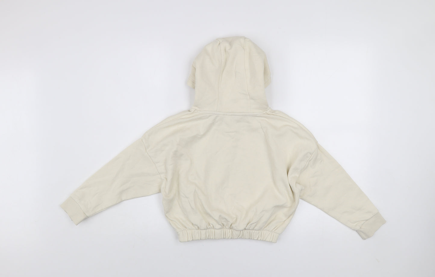 U.S. Polo Assn. Girls Ivory 7-8 Years Pullover Hoodie with Logo Print