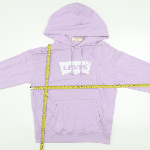Levi's Men's Purple Pullover Hoodie S Logo Graphic Print Cotton Blend