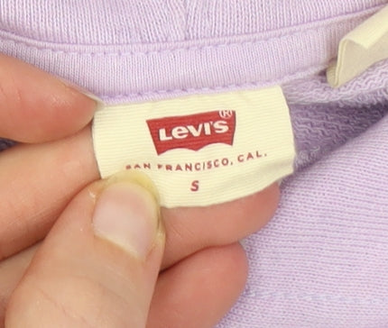 Levi's Men's Purple Pullover Hoodie S Logo Graphic Print Cotton Blend