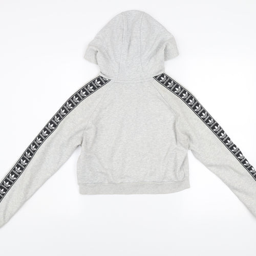 Adidas Women Grey Hoodie UK 8 Hooded Pullover Sweatshirt