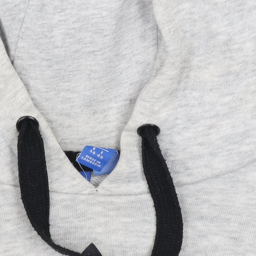 Adidas Women Grey Hoodie UK 8 Hooded Pullover Sweatshirt