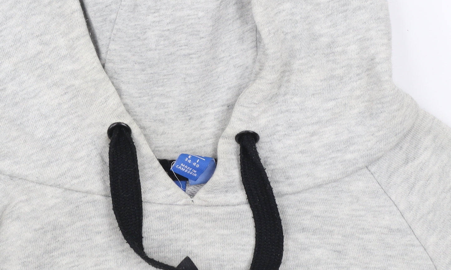 Adidas Women Grey Hoodie UK 8 Hooded Pullover Sweatshirt