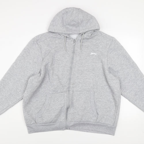 Slazenger Men’s Grey 2XL Hooded Full Zip Track Jacket