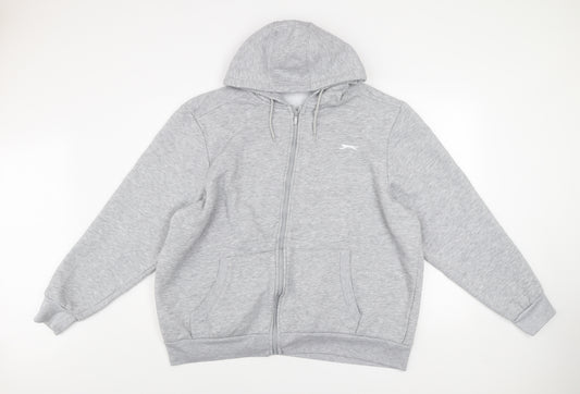 Slazenger Men’s Grey 2XL Hooded Full Zip Track Jacket