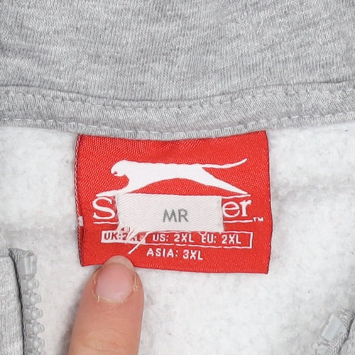 Slazenger Men’s Grey 2XL Hooded Full Zip Track Jacket
