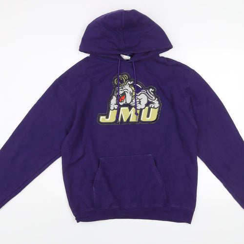 Champion Men's Purple JMU Pullover Hoodie Fleece Medium