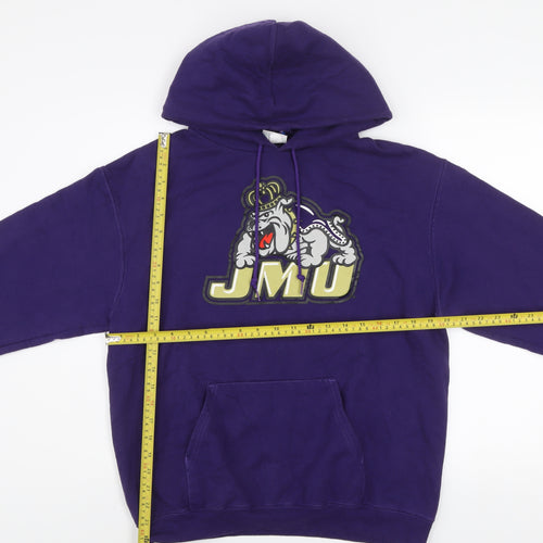Champion Men's Purple JMU Pullover Hoodie Fleece Medium