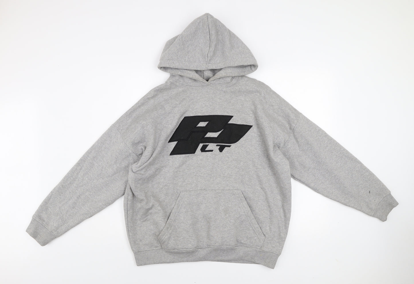 PrettyLittleThing Womens Grey Pullover Hoodie Size M Cotton Blend