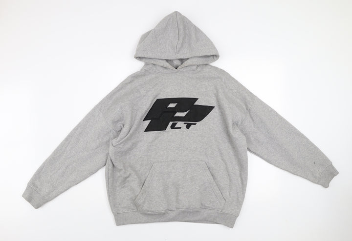 PrettyLittleThing Womens Grey Pullover Hoodie Size M Cotton Blend