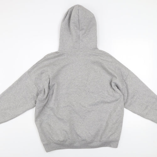 PrettyLittleThing Womens Grey Pullover Hoodie Size M Cotton Blend